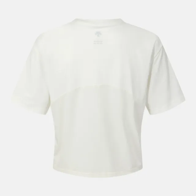 【DESCENTE】短袖上衣 女 短版 WOMENS RUNNING COOL CROP T-SHIRT 米白 SQ322RTS75-IVRY