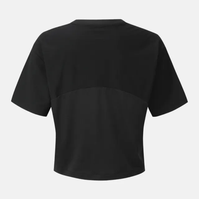 【DESCENTE】短袖上衣 女 短版 WOMENS RUNNING COOL CROP T-SHIRT 黑 SQ322RTS75-BLK0