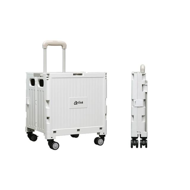 【Arlink】推推樂 50L多功能萬向煞車輪 折疊收納手推車 TL50(灰/綠/粉/黑/紫)