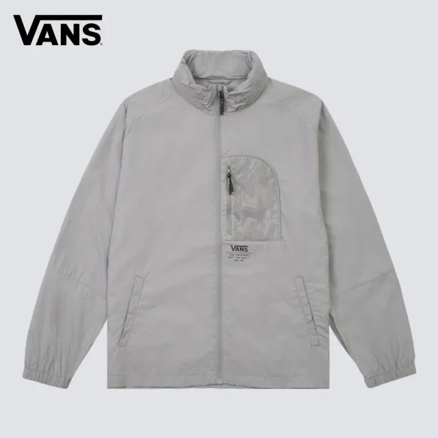 【VANS】官方旗艦 長袖拉鍊 灰色外套