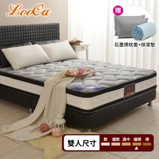 【LooCa】石墨烯+乳膠+護脊2.4mm獨立筒床墊-雙人5尺(送石墨烯枕套+保潔墊★雙11限定)