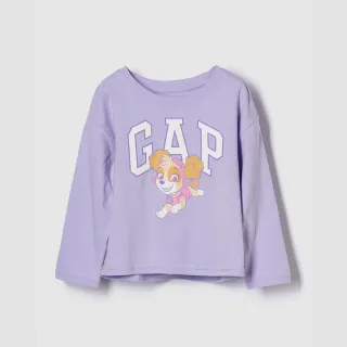 【GAP】女幼童裝 Logo純棉刺繡/印花圓領/翻領長袖T恤-多款任選(816544&793457&812487&822044)