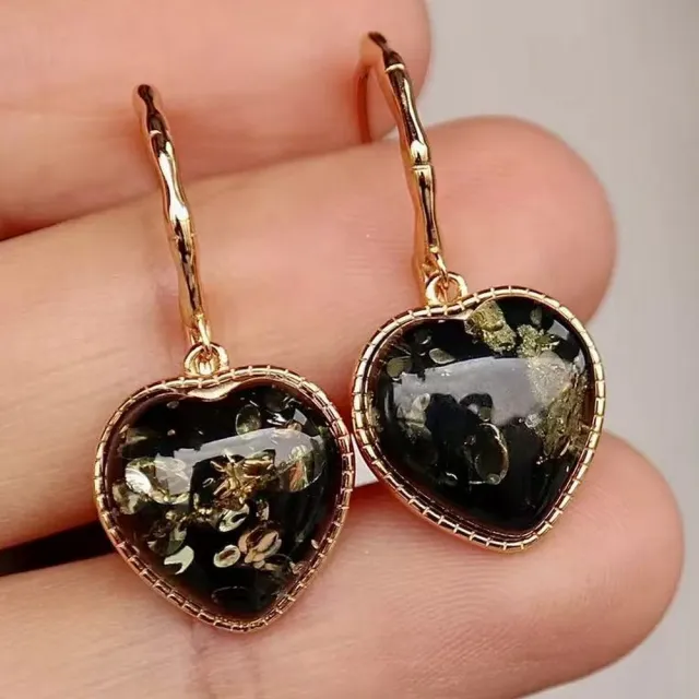 【勝弘珠寶】波羅的海綠花珀愛心耳環(綠花珀耳環)