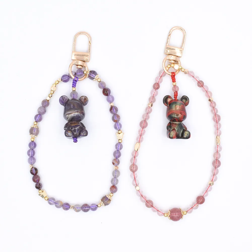 【鑫運來】◎大漆小熊造型水晶吊飾(多款任選)