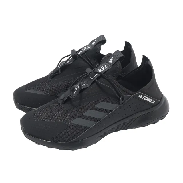 【adidas 愛迪達】越野跑鞋 Terrex Voyager 21 Slipon H 男鞋 黑 抽繩 透氣 戶外 運動鞋(HP8623)