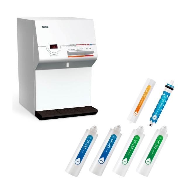 【賀眾牌】桌上型溫熱純水飲水機UR-672BW-1+年份濾芯組(主機含濾芯/含基本安裝/原廠服務)