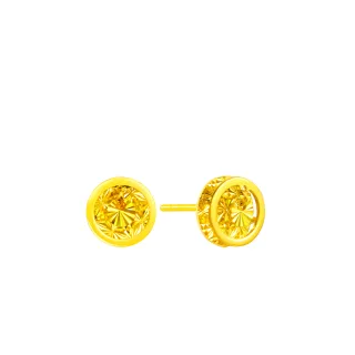 【Just Gold 鎮金店】金糖圈-圓 黃金耳環(網路限定)