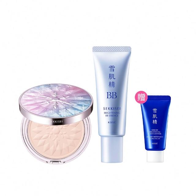 【KOSE 高絲】雪肌精 清透光澤底妝組(BB霜+雪耀魔幻蜜粉餅)