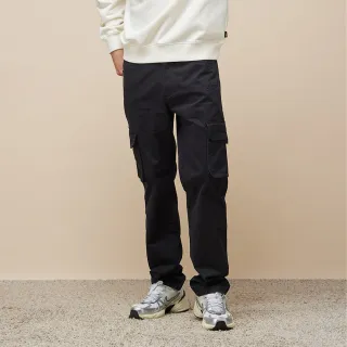 【JEEP】男裝 織帶造型口袋工裝長褲(黑色)