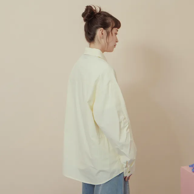 【gozo】MOMO獨家款★限量開賣 廓型袖隱形口袋長袖襯衫(兩色)
