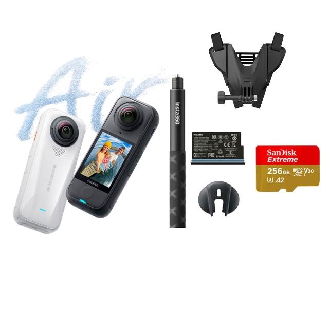 【Insta360】X4 Air 8K全景運動相機 256G入門套裝-頭盔下巴配件2.0組(原廠公司貨)