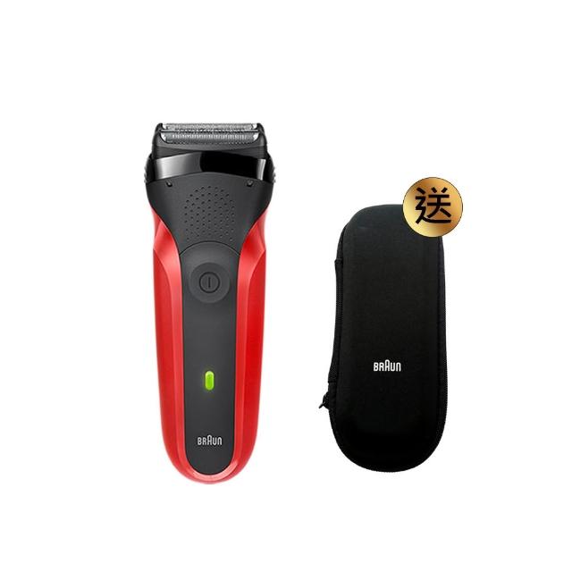 【德國百靈BRAUN】三鋒系列電動刮鬍刀/電鬍刀-紅  乾濕兩用(300s-R)