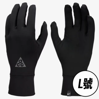 【NIKE 耐吉】L號ACG DRI-FIT黑色輕量手套可觸控外送員必備止汗速乾透氣導電保暖冬天騎車(N1009053045LG)