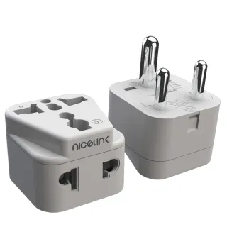 【NICELINK 耐司林克】區域型 旅行轉接頭 雙插座款 2入裝(擴充座/適用印度/尼泊爾/WAD-10)