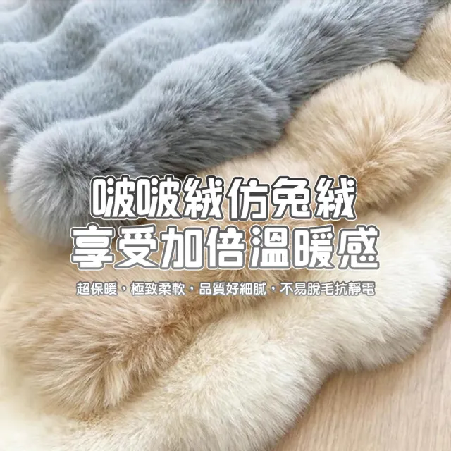 【QIDINA】小款-2入-啵啵絨仿兔毛軟綿綿保暖寵物墊-E(狗窩 貓窩 貓床 狗狗床 地墊 地毯 寵物睡墊)