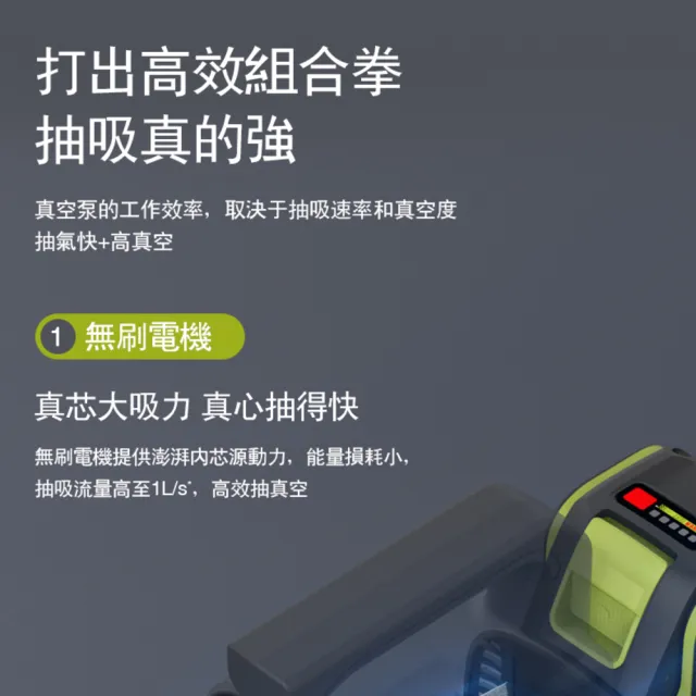 【WORX 威克士】20V 1L 無刷鋰電雙極1升真空泵WU090.1(真空機 無刷 ABT防逆流設計 冷媒真空機 無刷真空泵)