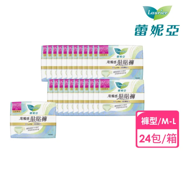 【Laurier 蕾妮亞】零觸感褲型衛生棉 日用貼貼褲箱購(M-L褲型24包入)