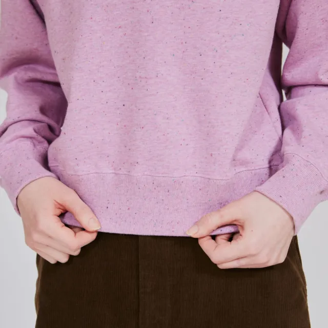 【Champion】官方直營 女款-CASUAL 寬版愛心C印花長袖大學T-粉紅色(CW-C002-110日規)