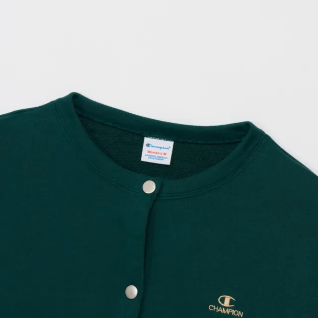 【Champion】官方直營 女款-CASUAL 刺繡開襟外套-深綠色(CW-C013-552 日規)