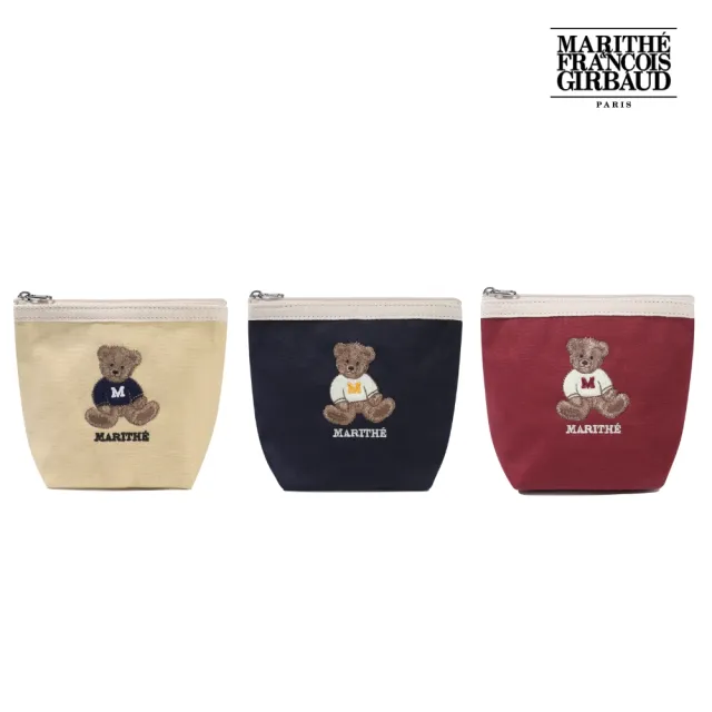 【MARITHE FRANCOIS GIRBAUD】官方旗艦 塗鴉熊刺繡收納包 MFG 化妝包(多款任選)
