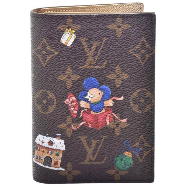 【Louis Vuitton 路易威登】M15327 聖誕限定Monogram塗層帆布吉祥物聖誕節圖騰護照夾
