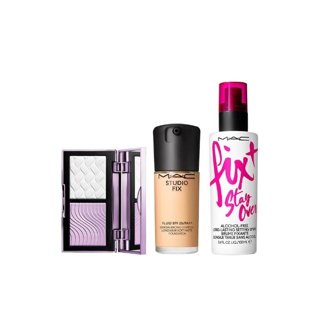 【M.A.C】濾鏡磨皮明星底妝組(口袋雙色濾鏡蜜粉餅+超持妝濾鏡粉底液 SPF25/PA++30ml/防曬/雙11限定)