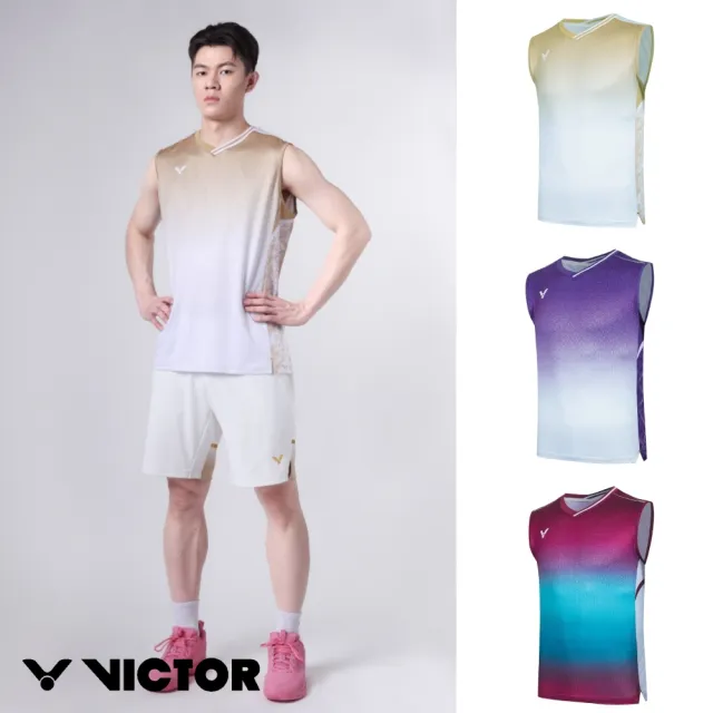 【VICTOR 勝利體育】李梓嘉專屬賽服背心 中性款(T-55003 D/J/W 密褐/迷迭紫/鎏金)