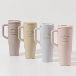 【Oolab 良杯製所】2入組 輕量不鏽鋼隨行保溫手把杯1150ml(密封防漏/收納式吸管/可車用/4色任選)