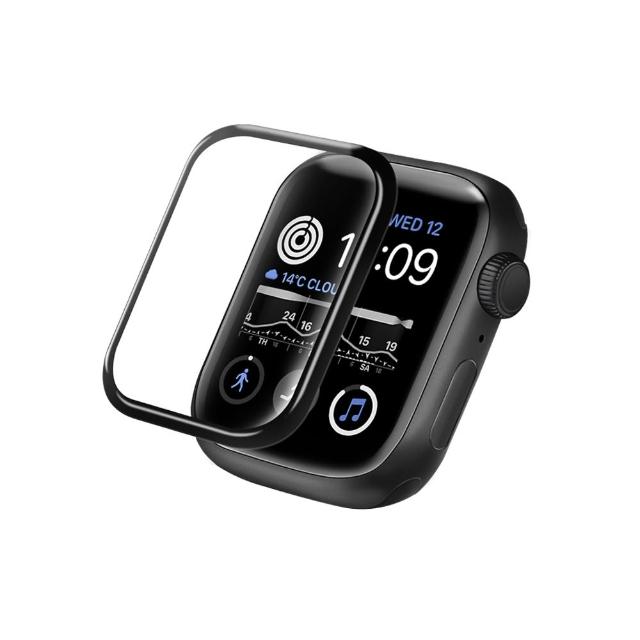 【General】Apple Watch 保護貼 S11/10系列 3D滿版透明陶瓷膜 螢幕保護貼(黑框)
