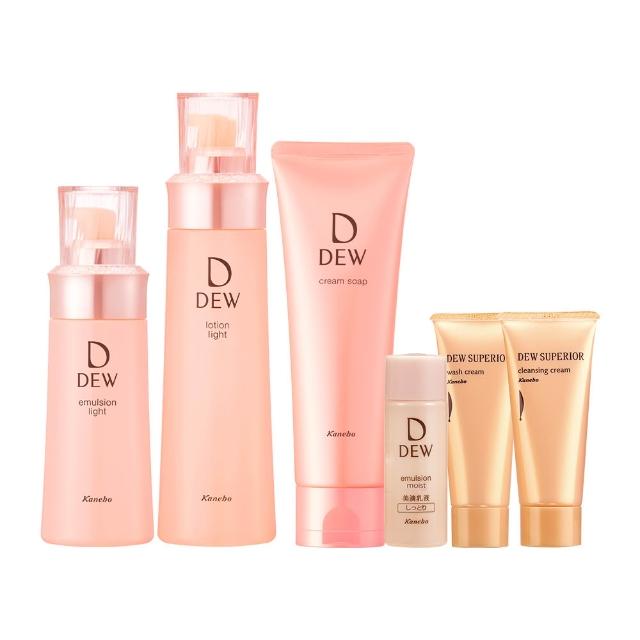 【Kanebo 佳麗寶】DEW 水潤柔膚露+乳贈水潤洗顏皂霜超值組(2款任選)