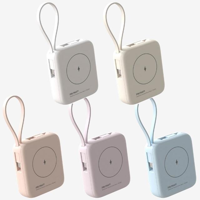 【POLYBATT】台灣製造 10000mAh 20W 自帶雙線/數顯/磁吸無線快充行動電源(T10)
