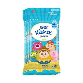【Kleenex 舒潔】濕式面紙-純水濕巾 15抽x3包x4串