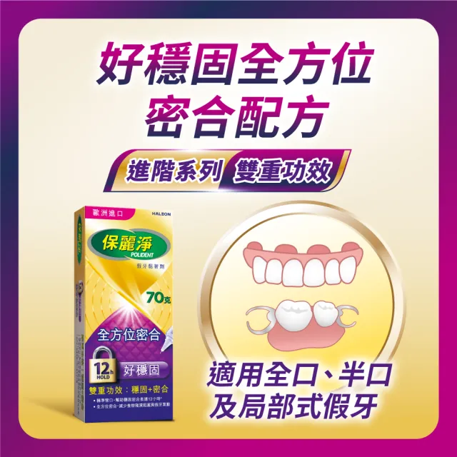 【Polident 保麗淨】假牙黏著劑 未滅菌_好穩固 全方位密合 70g