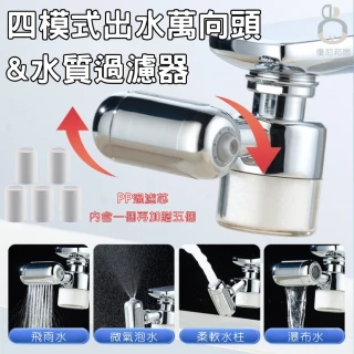 【邦妮優居】龍頭加裝濾水器｜萬向旋轉出水萬向頭(龍頭過濾器、水龍頭濾芯、延伸器 洗手台過濾器)