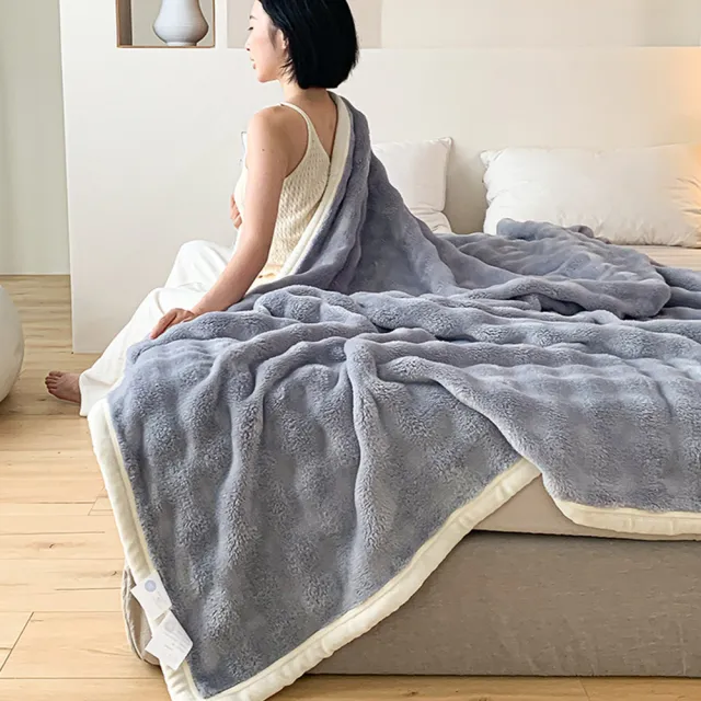 【ALAI 寢飾工場】買1送1 托斯卡泡泡兔毛絨毯 多色任選 150x200cm(保暖被/冬被/毛毯/毯子)