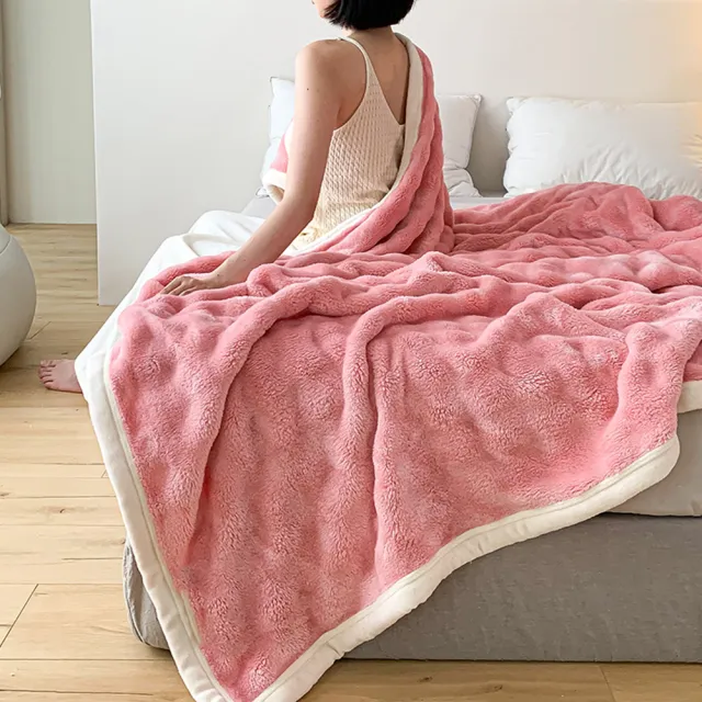 【ALAI 寢飾工場】買1送1 托斯卡泡泡兔毛絨毯 多色任選 150x200cm(保暖被/冬被/毛毯/毯子)
