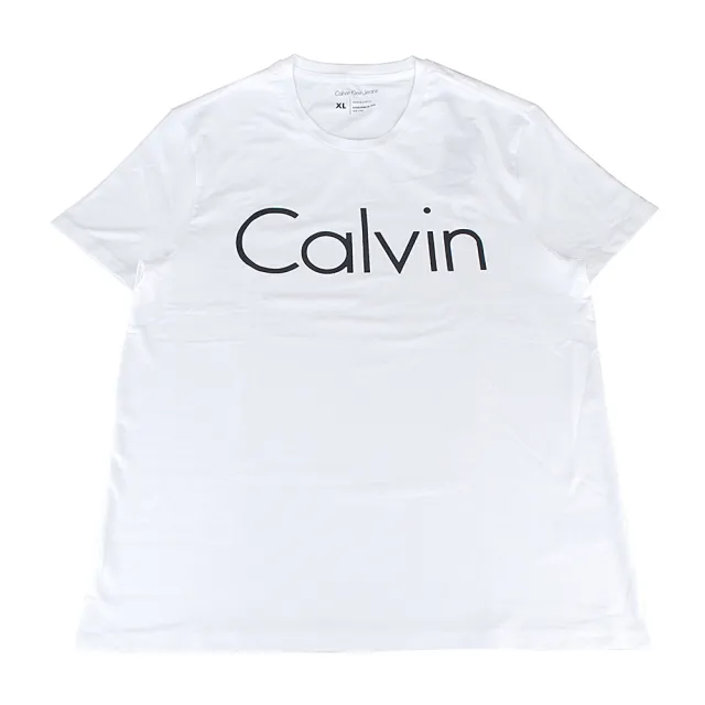 【CALVIN KLEIN】CK Calvin Klein 經典黑色字母大LOGO造型男仕短袖T恤