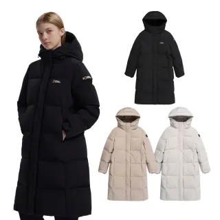 【National Geographic 國家地理】女裝 CAYMAN 長版連帽羽絨外套(多色可選/鵝絨款)