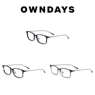 【OWNDAYS】BACK in BLACK系列 方形鈦金屬膠框眼鏡(OB2008X-5A)