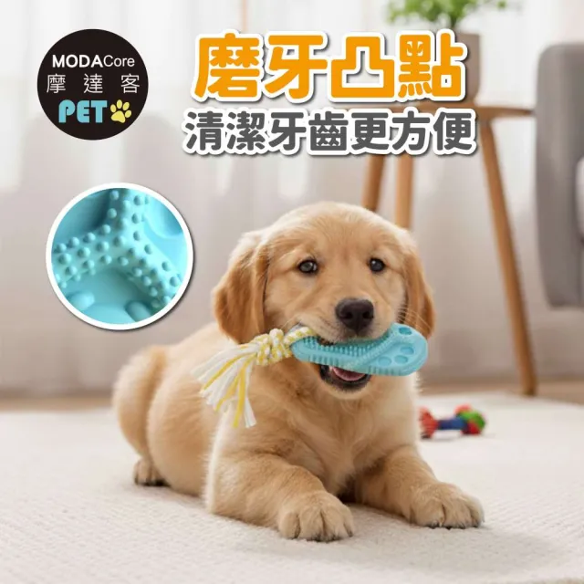 【摩達客】狗貓紓壓磨牙玩具-藍拖鞋+獨眼獸葫蘆款兩件B組(解悶趣味潔齒 自嗨耐咬寵物玩具)