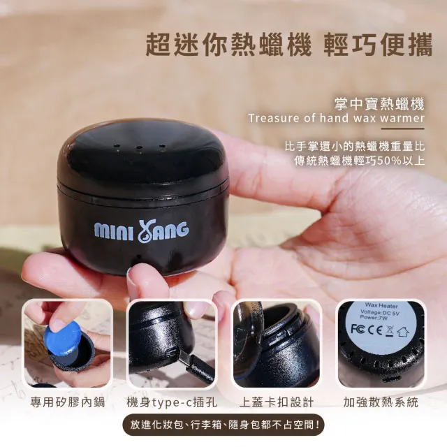 【MINI YANG】掌中寶迷你熱蠟除毛組(除鼻毛神器、居家除毛 簡單、輕鬆、超方便)