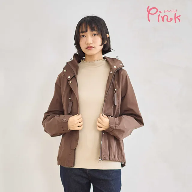 【PINK NEW GIRL】厚挺防風防潑水抽繩外套 Z1702BD