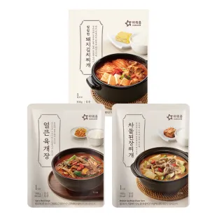 即期品【韓味不二】韓國即食湯包3入組((豬肉泡菜湯/辣牛肉湯/牛五花大醬湯/乾明太魚湯)