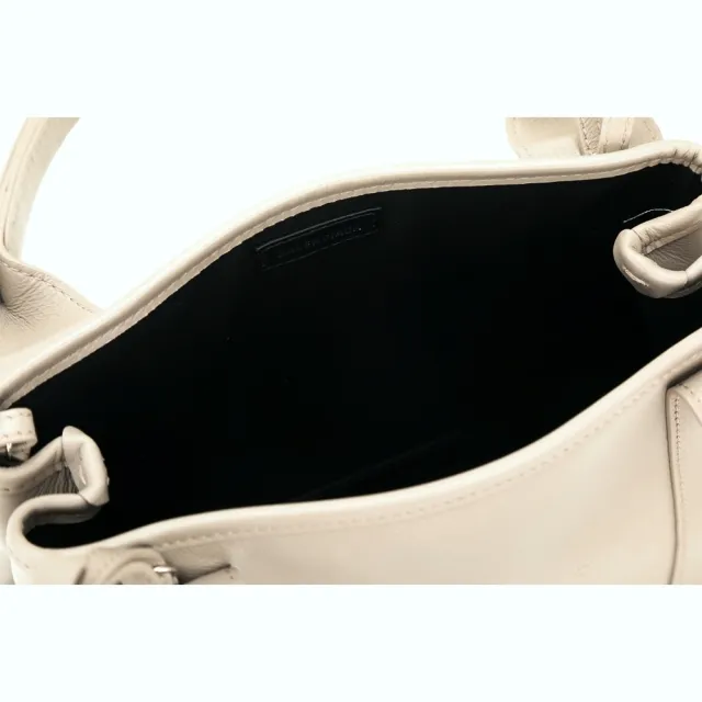 【Balenciaga 巴黎世家】Navy Cabas XS 牛皮拼接手提托特包-附萬用包 可可棕
