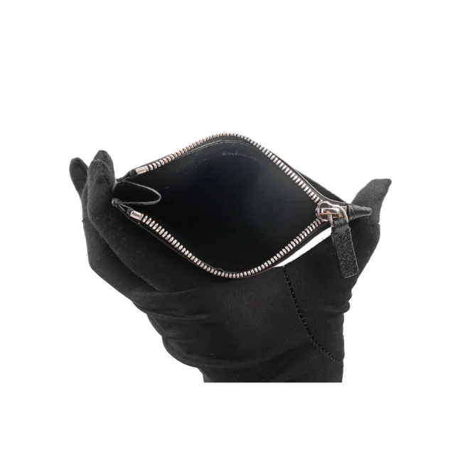 【Balenciaga 巴黎世家】經典Logo牛皮拉鍊零錢/卡夾包(黑色)