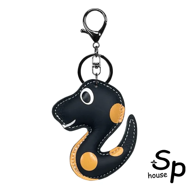 【Sp house】雙11 水玉點點小蛇動物時尚百搭吊飾真皮鑰匙圈(6色可選)