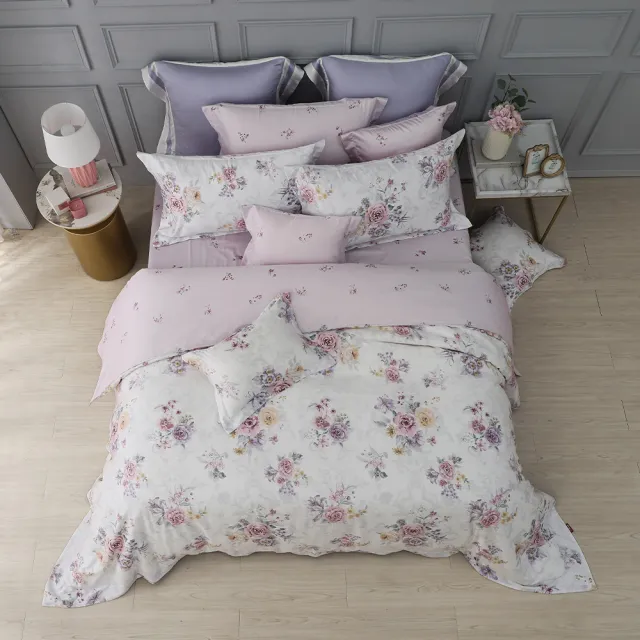 【IN-HOUSE】80支天絲棉薄被套床包組-晨曦花想(特大)