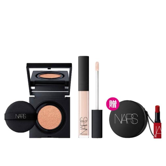 【NARS】輕盈無暇底妝組(超持久亮顏氣墊粉餅+妝點甜心遮瑕蜜/小方盒氣墊)