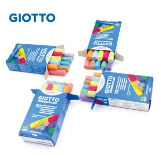 【GIOTTO】無毒環保粉筆10色(抗敏感 少灰 兒童粉筆 安全 少灰粉筆 黑板牆 戶外塗鴉 老師用)