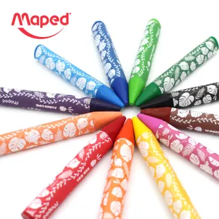 【法國Maped】輕鬆握幼兒蠟筆12色_叢林款(可洗蠟筆 小一 新生 文具 禮物 畢業)